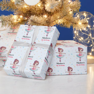 Personalised Ballerina Ballet Name Birthday Wrapping Paper