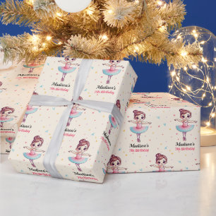 Personalised Ballerina Ballet Name Birthday Wrapping Paper