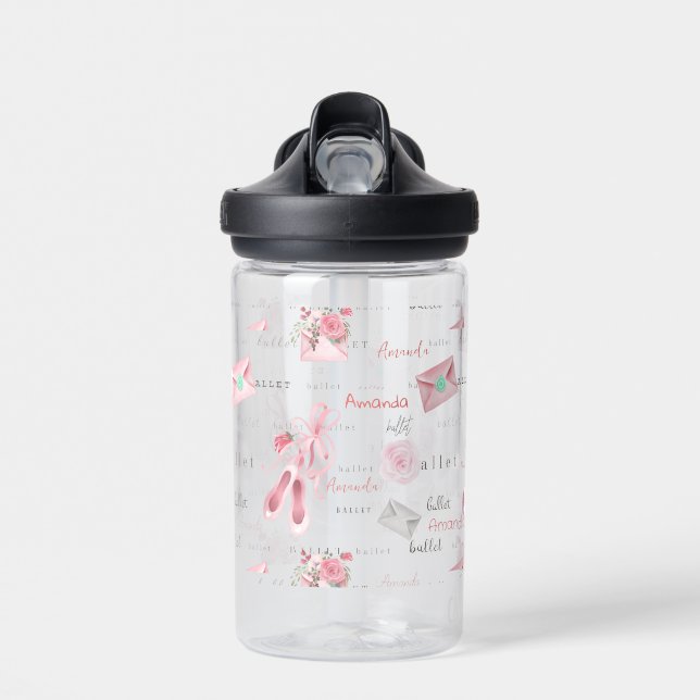 Personalised Ballerina Ballet Name   Water Bottle (Front)