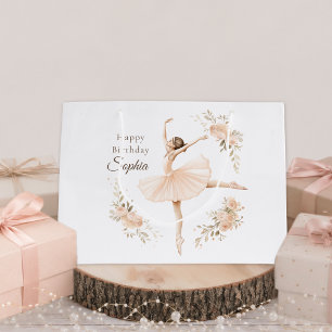 Personalised Ballerina Birthday Blush Floral Large Gift Bag
