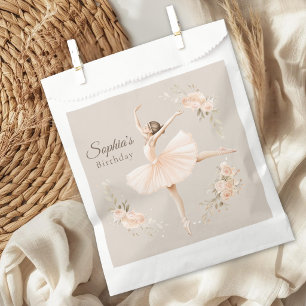 Personalised Ballerina Birthday Blush Floral Party Favour Bags