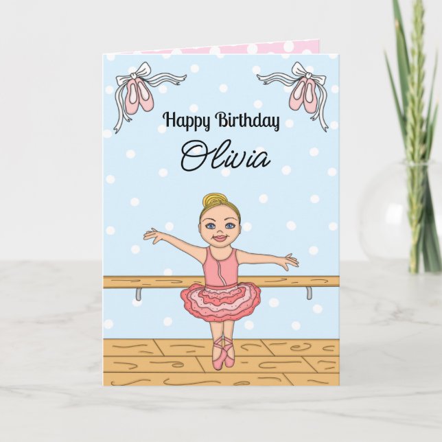 Personalised Ballerina Birthday   Holiday Card (Front)