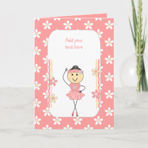 Personalised ballerina birthday thank you card