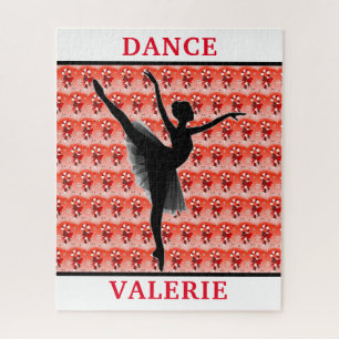 Personalised Ballerina Candy Cane Christmas Dance Jigsaw Puzzle