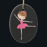 Personalised Ballerina Christmas Ornament<br><div class="desc">This super cute ballerina ornament makes a great holiday keepsake for your child, just change the template text and change the background colours if you want and you're all set! If you need help or have something else in mind, just click on the contact link above to send the designer...</div>