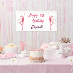 Personalised Ballerina Dance Happy Birthday Banner