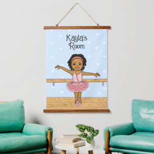 Personalised Ballerina Girl's Room Sign Hanging Ta Tapestry
