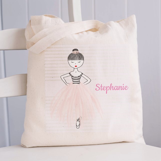 Personalised Ballerina in Pink Tote Bag (Creator Uploaded)