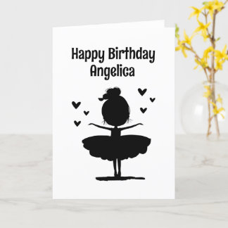 Personalised Ballerina Minimalist Birthday Card