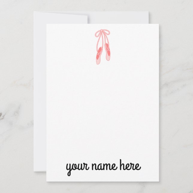 Personalised Ballerina Notecards for Girls (Front)