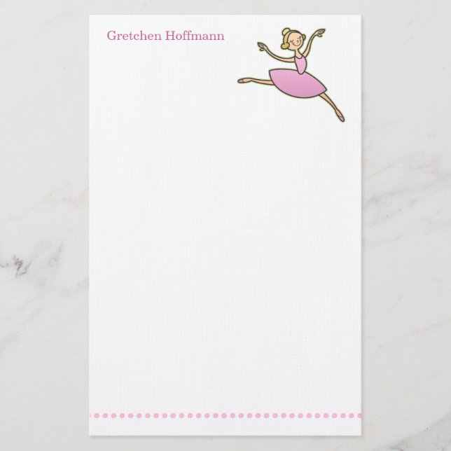 Personalised Ballerina Stationery (Front)