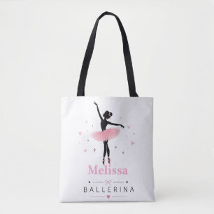 "Personalised Ballerina Tote Bag   Custom Name 