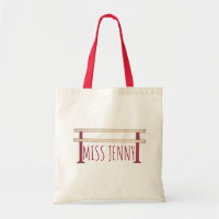 Personalised Ballet Barre Dance Teacher Gift Tote