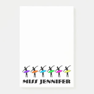 Personalised Ballet Dance Teacher Ballerina Pointe Post-it Notes