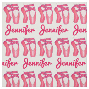 Personalised Ballet Pink Pointe Toe Shoes Dance Fabric