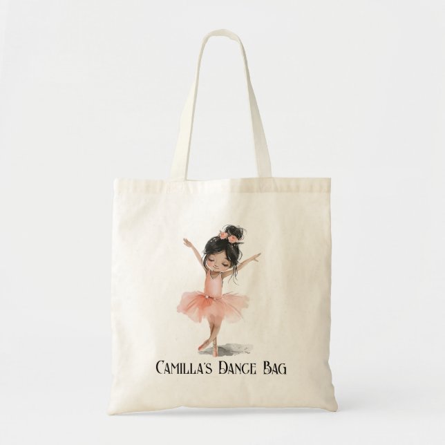Personalised Ballet Shoes Dance Tote Bag (Front)