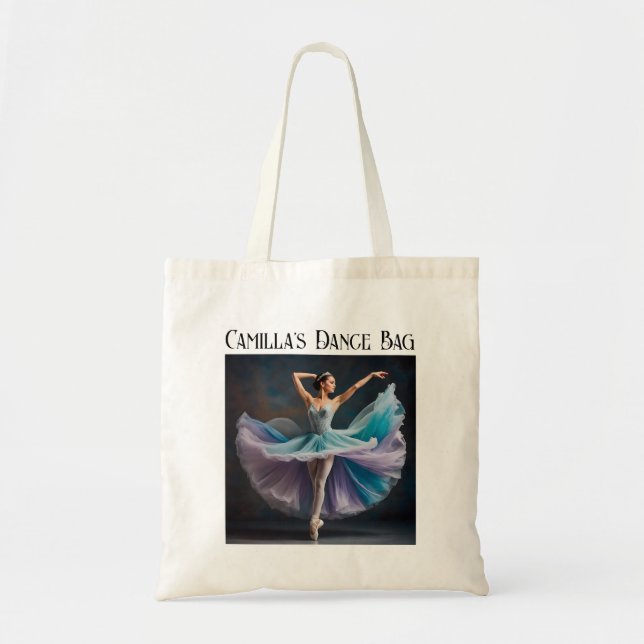 Personalised Ballet Shoes Dance Tote Bag (Front)