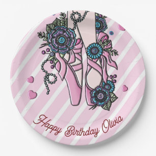 Personalised Ballet Shoes Paper Plate