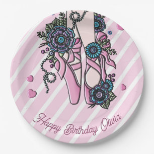 Personalised Ballet Shoes Paper Plate