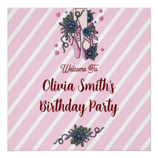 Personalised Ballet Shoes Poster