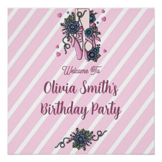 Personalised Ballet Shoes Poster