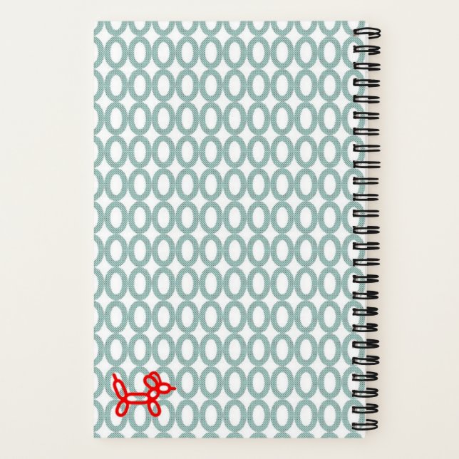 Personalised Balloon Dog Spiral Notebook (Back)