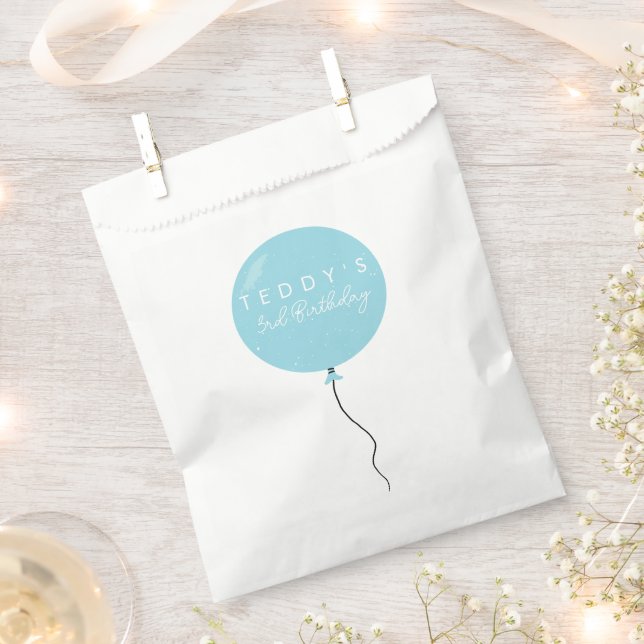 Personalised Balloon Party birthday christening  Favour Bags (Clipped)