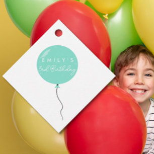 Personalised Balloon Party birthday christening Favour Tags