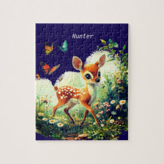Personalised Bambi and Butterflies Jigsaw Puzzle