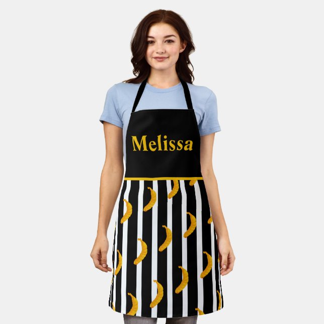 Personalised Bananas and Lemons Apron (Worn)