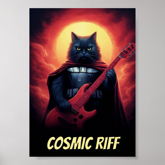 Personalised Band Room Poster | Funny Sci-Fi Cat (Front)