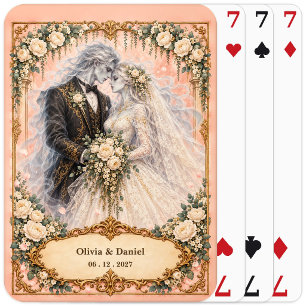 Personalised Banshee Bride and Groom Wedding Favou Playing Cards