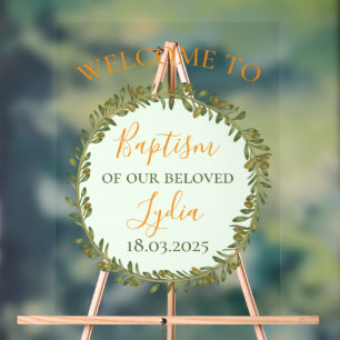 Personalised Baptism Acrylic Welcome Sign