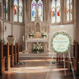 Personalised Baptism Acrylic Welcome Sign