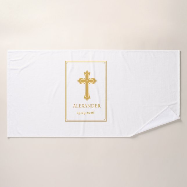 Personalised baptism bath towel (Bath Towel)