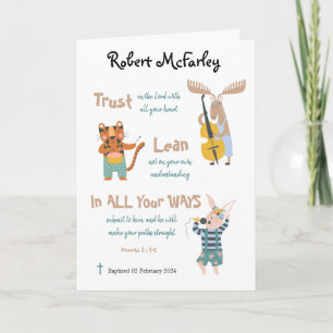Personalised Baptism Card For Boy, Minimalist