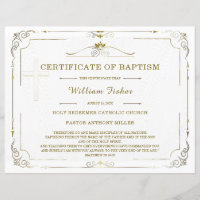 Personalised Baptism Certificate Template Editable