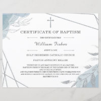 Personalised Baptism Certificate Template Editable