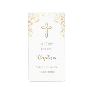 Personalised Baptism Gold Hand Sanitizer  Label