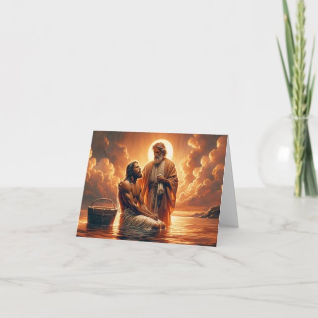 Personalised Baptism-Jesus being baptised by John  Card (Front)