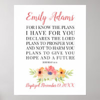 Personalised Baptism Printable, Jeremiah 29:11