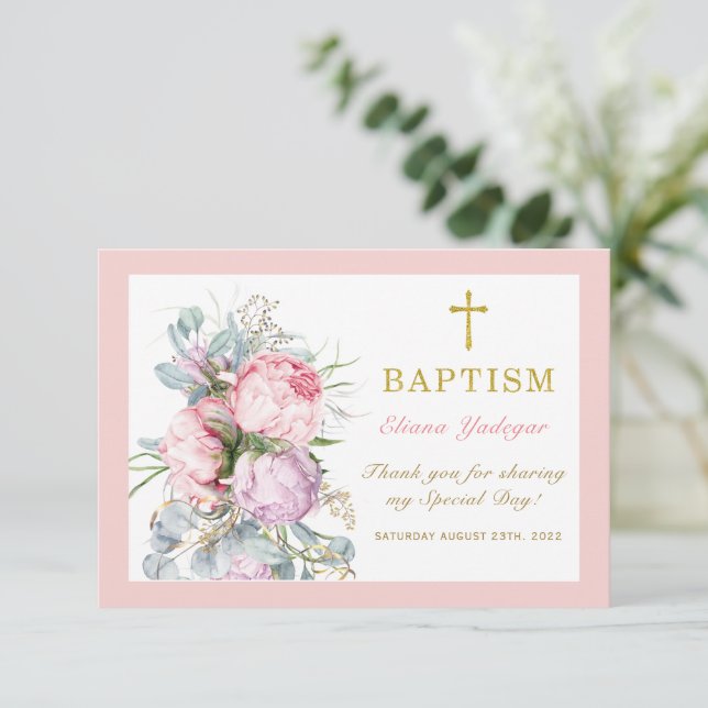 Personalised Baptism Thank you card (Standing Front)