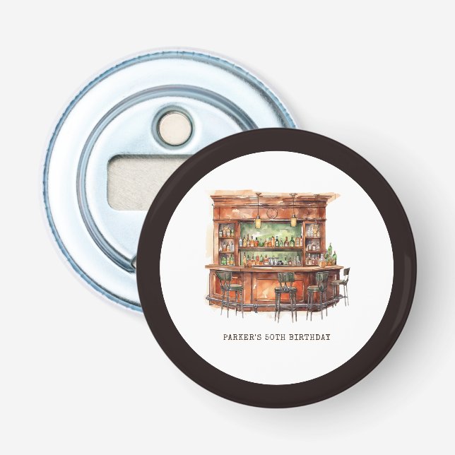 Personalised Bar Adult Birthday Any Age  Bottle Opener (Front)