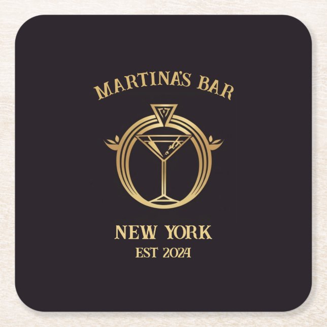 Personalised Bar Sign Bar Coaster with Custom Name (Front)