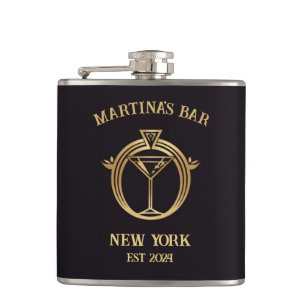Personalised Bar Sign with Custom Name Hip Flask
