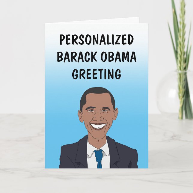 Personalised Barack Obama Greeting Card (Front)