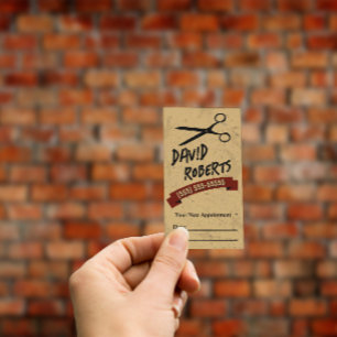 Personalised Barber Shop Hair Stylist Retro Appointment Card