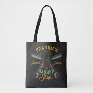Personalised Barber Shop Retro Haircuts Shaves Tote Bag