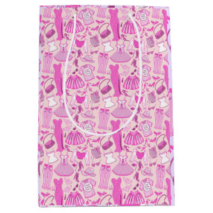 Personalised Barbiecore Pink and Hot Pink Fashion Medium Gift Bag