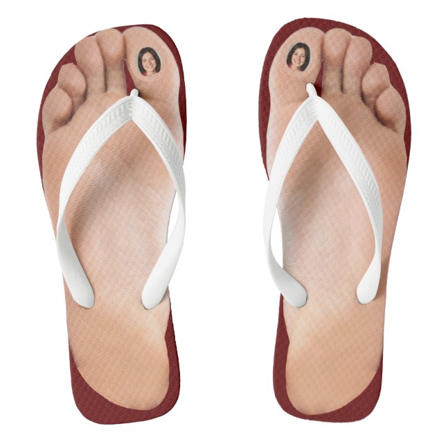 Personalised Bare Feet Adult Flip Flops (Footbed)